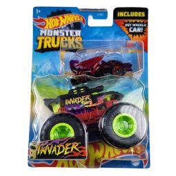 Mattel - Hot Wheels Monster Truck & Car - INVADER & DRAGON BLASTER (HDB95)