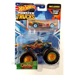 Mattel - Hot Wheels Monster Truck & Car - CHASSIS SNAPPER & CRUSHED SUDDEN STOP (HKM09)