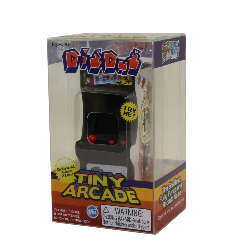 Super Impulse Tiny Arcade Cabinet Keychain Dig Dug Batteries