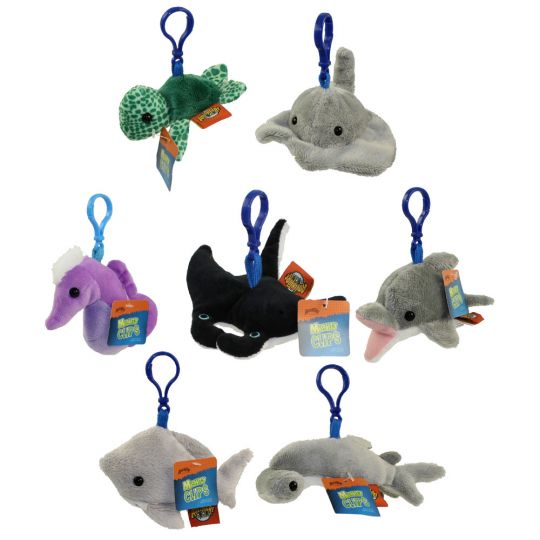 CB KEY CLIPS - 4IN SEALIFE - Turtle, Penguin, Shark, Narwhal, or Jelly -  Fiesta Toy