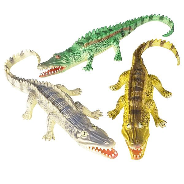 Rhode Island Novelty Figure Toys - SET OF 3 SOFT PVC ALLIGATORS (White ...