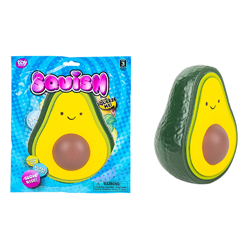 Rhode Island Novelty Slow-Rise Squeezable Stress Toy - SQUISH AVOCADO (4 inch)