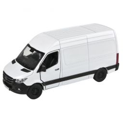 Rhode Island Novelty - Pull Back Die-Cast Metal Vehicle - MERCEDES-BENZ SPRINTER VAN (White)(5 inch)