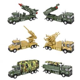 RI Novelty - Pull Back Die-Cast Metal Military Vehicles - SET OF 6 STYLES (6 inch)