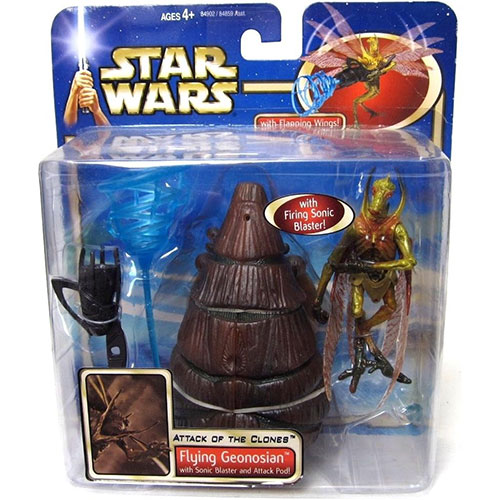 Star Wars - Attack of the Clones Action Figure Set - FLYING GEONOSIAN [Shield Blaster & Attack Pod]