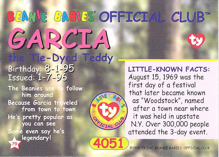 garcia beanie baby 4051