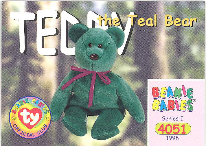 teddy teal beanie baby value