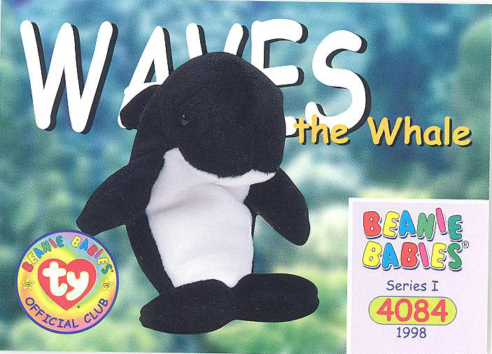 TY Beanie Babies BBOC Card - Series 1 Common - WAVES the Whale:  BBToyStore.com - Toys, Plush, Trading Cards, Action Figures & Games online  retail store shop sale