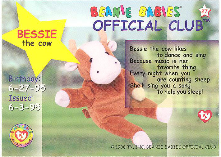 ty beanie baby bessie the cow