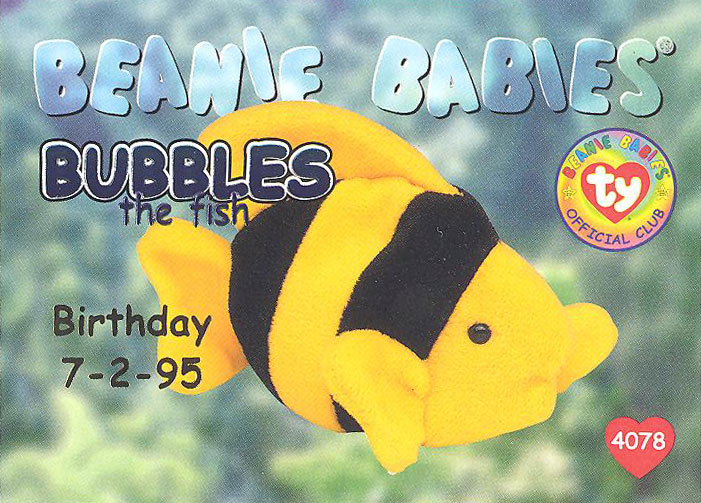 Bubbles beanie baby deals 1998