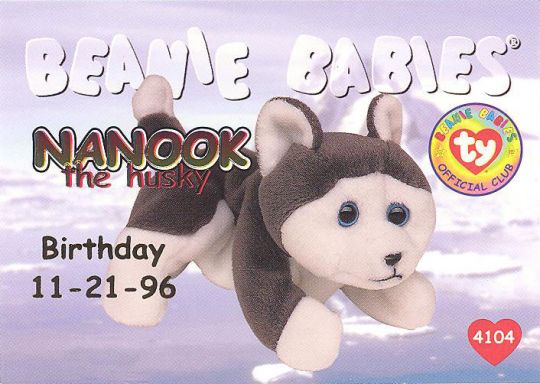 Ty beanie shop babies nanook husky