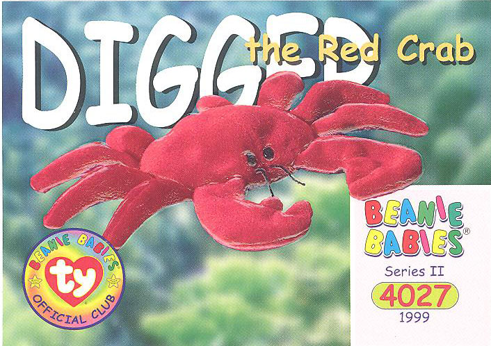digger the crab beanie baby