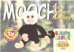 TY Beanie Babies BBOC Card - Series 2 Common - MOOCH the Spider Monkey