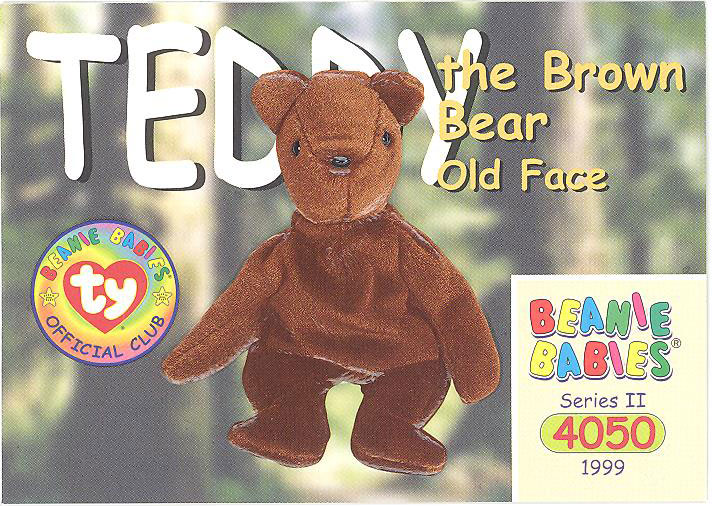 old face teddy bear beanie baby