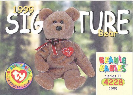 beanie babies value 1999 signature bear