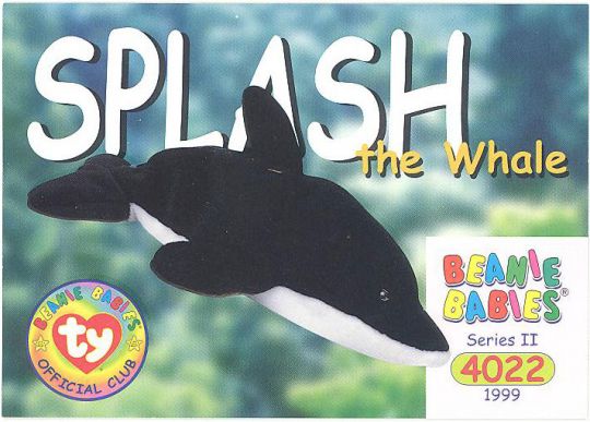 Collectors Ty Beanie Babies store Splash The Whale