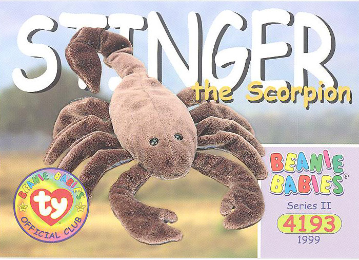 Ty Beanie Babies Stinger on sale The Scorpion rare