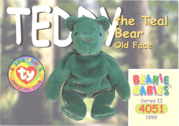 teddy teal beanie baby value