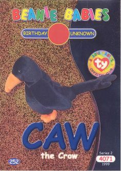 TY Beanie Babies BBOC Card - Series 2 Birthday (BLUE) - CAW the Crow