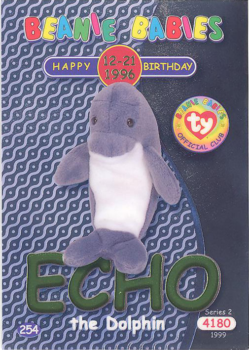 Echo the discount Dolphin Ty Beanie Baby Style 4180 ©1996