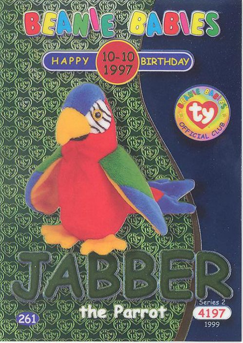 1997 jabber beanie baby value