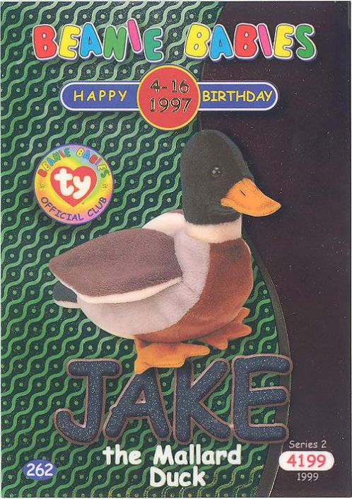 jake the mallard duck beanie baby