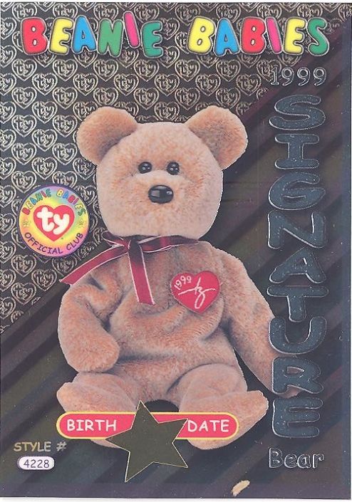 1999 signature bear beanie babies