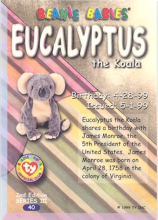 eucalyptus beanie baby 1999