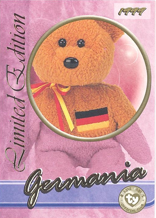 TY Beanie Babies BBOC Card - Series 3 Limited Edition - GERMANIA