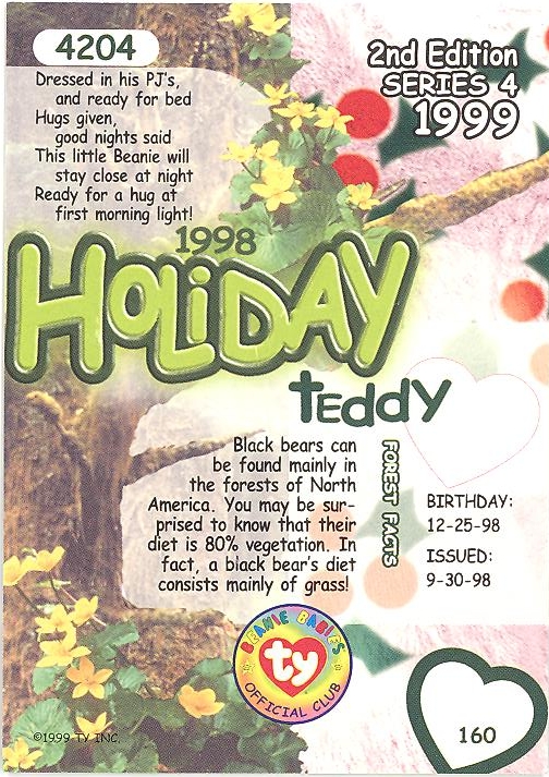 1998 holiday teddy