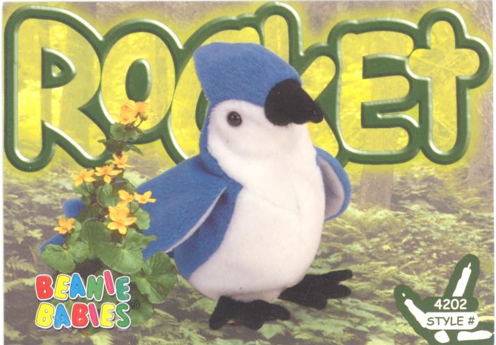 TY Beanie Babies BBOC Card - Series 2 Birthday (SILVER) - ROCKET the Blue  Jay