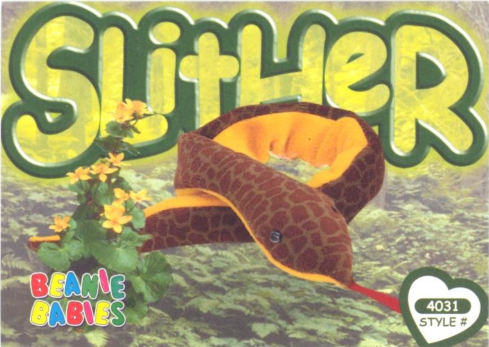 Slither the top snake beanie baby