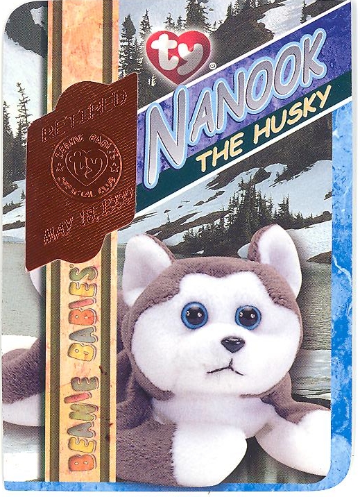 TY Beanie Babies BBOC Card Series 4 Retired ORANGE NANOOK the Husky 9408 BBToyStore Toys Plush Trading Cards Action Figures Games online retail store shop sale