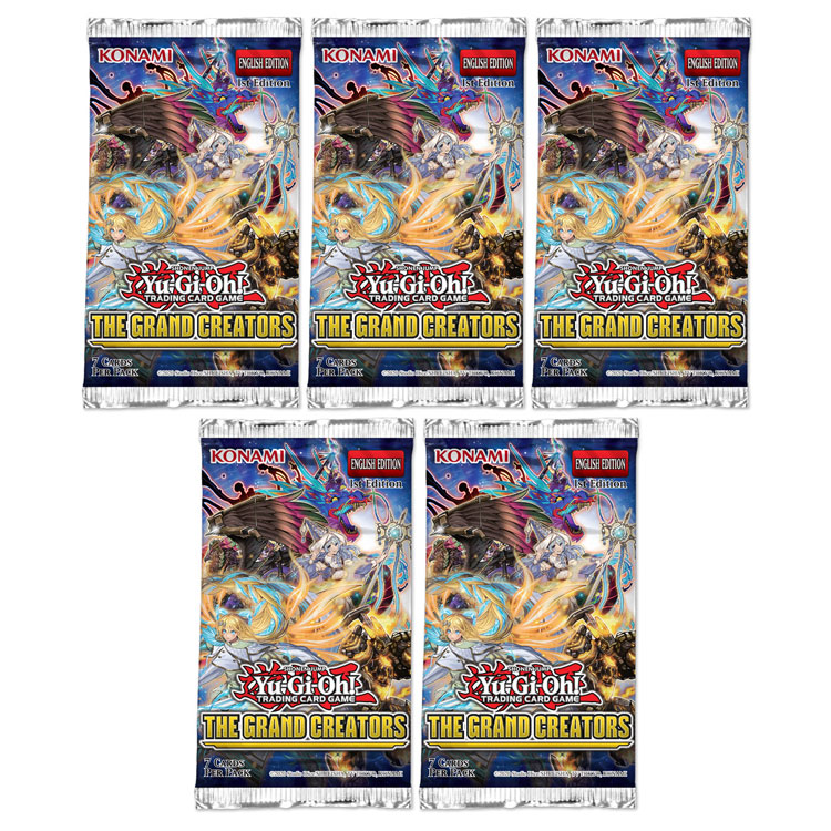 Yu-Gi-Oh Cards - The Grand Creators - Booster PACKS (5 Pack Lot ...