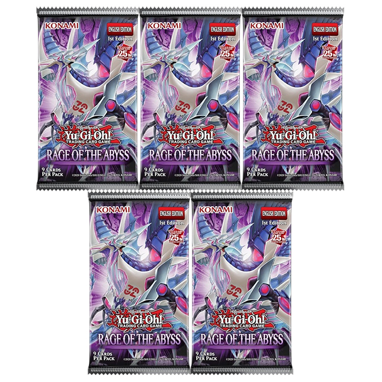 Yu-Gi-Oh Cards - Rage of the Abyss - BOOSTER PACKS [5 Pack Lot]