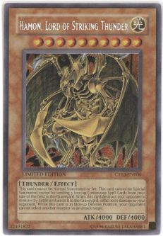 Yu-Gi-Oh Card - CT03-EN006 - HAMON, LORD OF STRIKING THUNDER (secret rare holo)