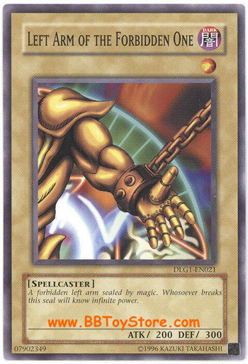 Yu-Gi-Oh Card - DLG1-EN021 - LEFT ARM OF THE FORBIDDEN ONE (common)