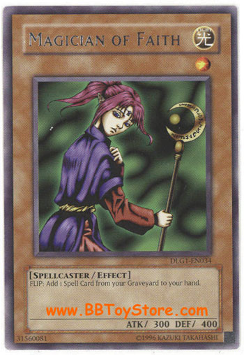 Yu-Gi-Oh Card - DLG1-EN034 - MAGICIAN OF FAITH (rare)