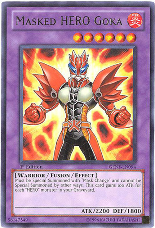 YuGiOh Card GENFEN094 MASKED HERO GOKA (rare