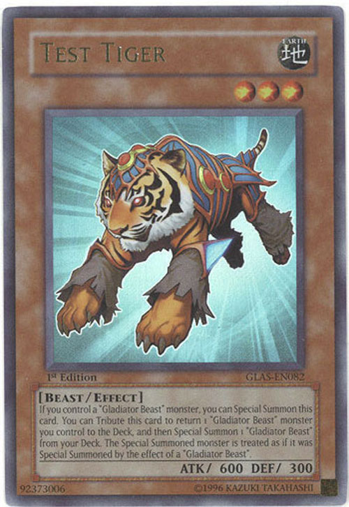 Yu-Gi-Oh Card - GLAS-EN082 - TEST TIGER (ultra rare holo)