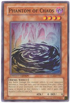 Yu-Gi-Oh Card - GLAS-ENSE1 - PHANTOM OF CHAOS (super rare holo)