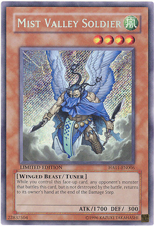 Yu-Gi-Oh Card - HA01-EN006 - MIST VALLEY SOLDIER (secret rare holo)