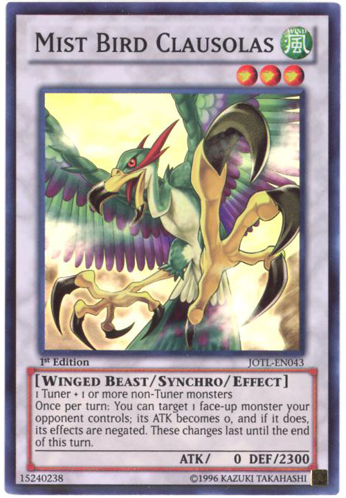 Yu-Gi-Oh Card - JOTL-EN043 - MIST BIRD CLAUSOLAS (super rare holo)