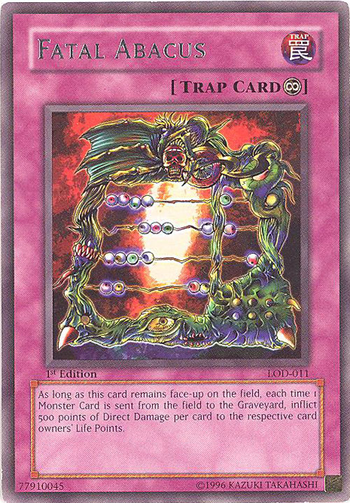 Yu-Gi-Oh Card - LOD-011 - FATAL ABACUS (rare): BBToyStore ...