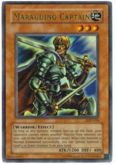 Yu-Gi-Oh Card - LOD-018 - MARAUDING CAPTAIN (ultra rare holo) *Played*