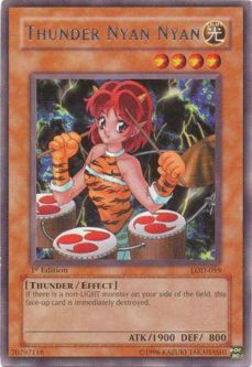 Yu-Gi-Oh Card - LOD-059 - THUNDER NYAN NYAN (rare)