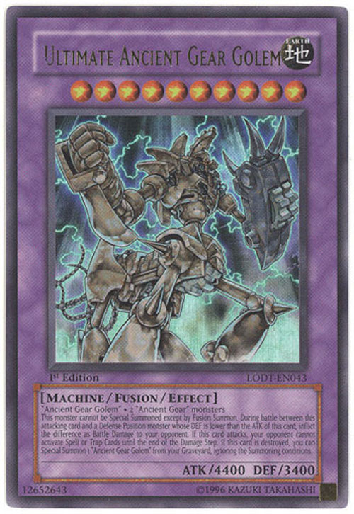 Yu-Gi-Oh Card - LODT-EN043 - ULTIMATE ANCIENT GEAR GOLEM (ultra rare holo)