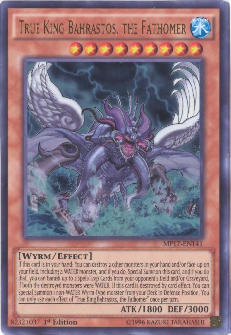 Yu-Gi-Oh Card - MP17-EN141 - TRUE KING BAHRASTOS, THE FATHOMER (ultra rare holo)