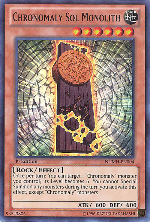 Yu-Gi-Oh Card - NUMH-EN004 - CHRONOMALY SOL MONOLITH (super rare holo