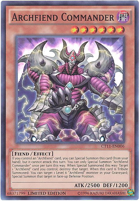 Yu-gi-oh Card - Ct11-en006 - Archfiend Commander (super Rare Holo 